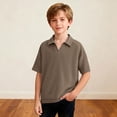 thumbnail image 5 of ITSAME T-Shirts for Boys, Short Sleeve Breathable Comfort Lapel Summer Casual Loose Tops Brown Size 9, 5 of 7