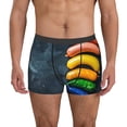 thumbnail image 2 of Goofa Rainbow Sausages On Dark Slate Printed Men's Boxer Briefs Underwear, Moisture-Wicking Underwear, Trunk,Soft and Breathable Cotton Underwear-, 2 of 9