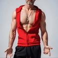 thumbnail image 6 of Mens Hooded Cardigan Zip Sweatshirt Sleeveless Casual Vest Sports Jacket Men, 6 of 9