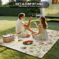thumbnail image 4 of Watercolor Floral Outdoor Rug for Patio/Deck/Porch, Non-Slip Large Area Rug 5 x 7 Ft, Spring Green Flowers Botanical Beige Indoor Outdoor Rugs Washable Area Rugs, Reversible Camping Rug Carpet Runner, 4 of 8