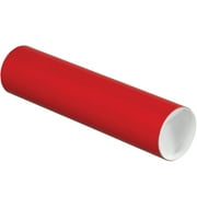 The Packaging Wholesalers Mailing Tubes with Caps 3" x 12" Red 24/Case P3012R