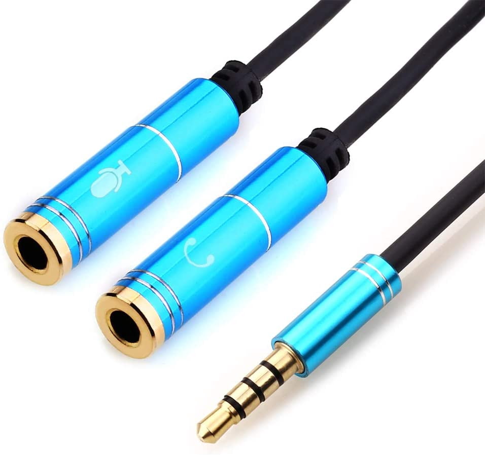 IYEFENG 3.5mm 4 Pin Male to 2x3.5mm 3 