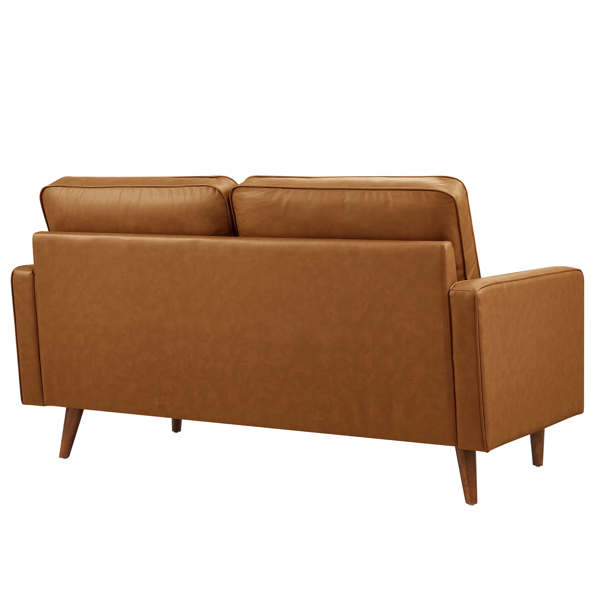 Modway Valour Tufted Vegan Leather Loveseat in Tan