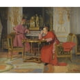 thumbnail image 2 of Henri Laissement 23x20 Black Ornate Framed Double Matted Museum Art Print Titled: The Part of Echecs, 2 of 5