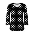 thumbnail image 4 of Xdegoge T Shirts for Women V Neck 3/4 Sleeve Abstract Print Regular Fit Casual Tops Quarter Sleeved Tees Raglan Sleeve Daily Lounge Outfits, 4 of 6
