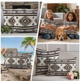 thumbnail image 5 of Brown Boho Outdoor Waterproof Pillow Covers, Southwestern Ethnic Aztec Retro Geometric Decorative Square Throw Pillowcase Sofa Cushion Sham for Patio/Couch/Chair, 20"x20" 2 Pack, 5 of 8
