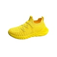 thumbnail image 1 of Rotosw Boy's Running Shoe Slip On Sneakers Anti-Slip Sock Sneaker Comfort Round Toe Walking Gym Breathable Yellow 5.5Y, 1 of 9