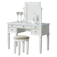 thumbnail image 1 of Bobkona Vanity Table With Stool Set, White, 1 of 3