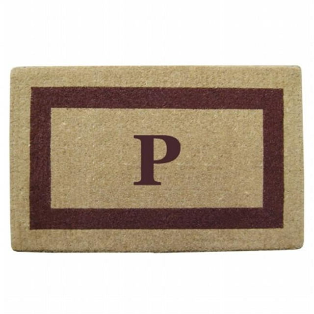 Nedia Home O2035P 38 x 60 in. Heavy Duty Brown Single Picture Frame Coco Mat Monogrammed P