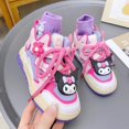 thumbnail image 3 of Sanrios Hellokittys Cinnamoroll My Melody Kuromi zapatillas para niños zapatillas luminosas de dibujos animados zapatos planos casuales zapatos versátiles de caña alta, 3 of 5
