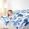 thumbnail image 6 of Manfei Vintage Princess Bowknot Queen Comforter Set, White Blue Bedding Sets, Farmhouse Plant Botanical Reversible Bedding Comforter Set, Microfiber Bedroom Decor, 3 Pieces, 6 of 9