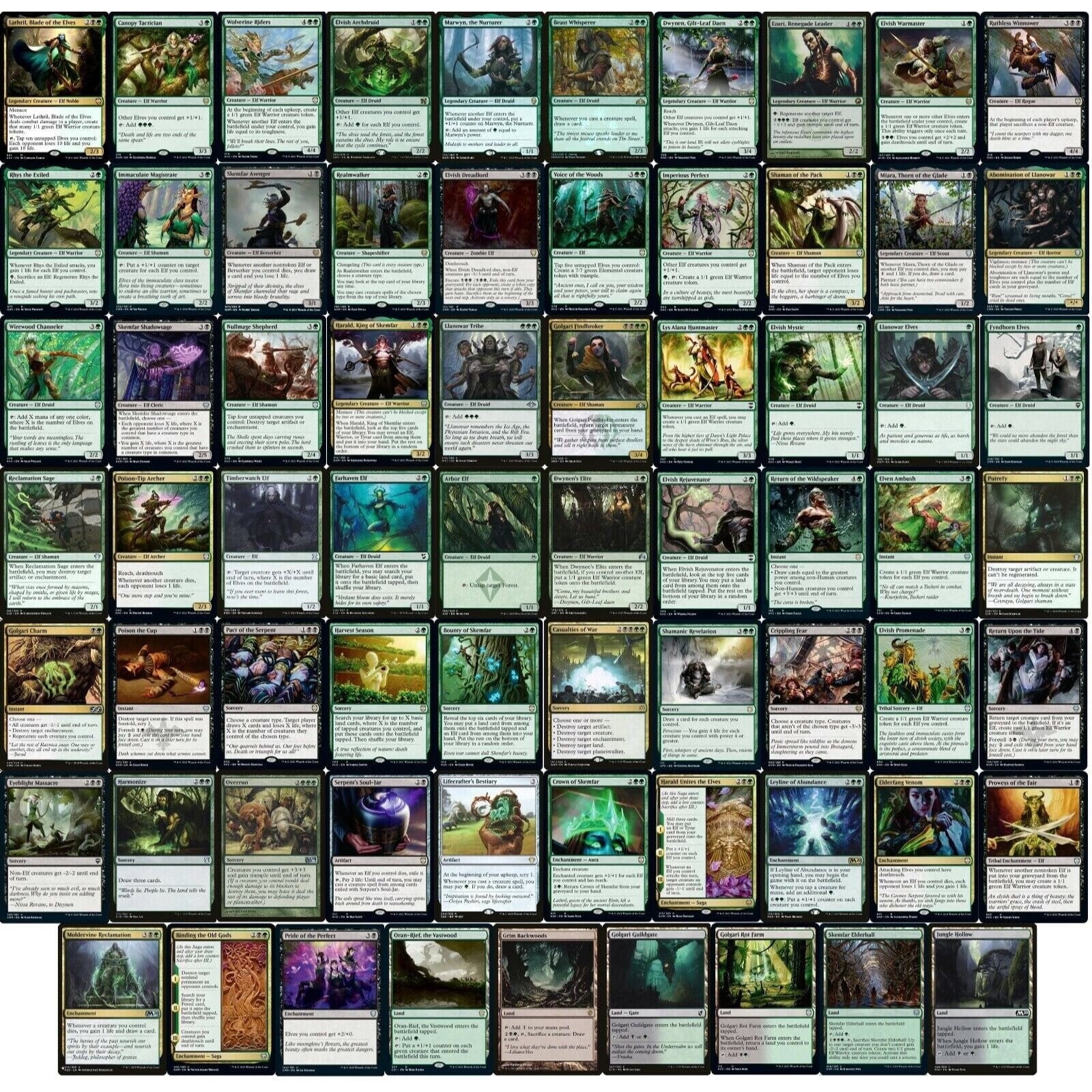 Commander Golgari Elf Deck - Lathril - Green Black - EDH -100 Card - MTG NM/M!!!
