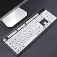 thumbnail image 2 of Large Print Computer Keyboard Visually Impaired Keyboard High Contrast Black And White Keys Makes Typing Easy Perfect For Seniors And Those Just Learning To Type, 2 of 8