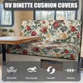 thumbnail image 4 of XYZCANDO Vintage Rose RV Dinette Cushion Covers Stretchable RV Accessories for Inside Couch Cushion Covers Washable Furniture Covers for Sofa and Loveseat 1 Backrest Cover and 1 Bench Cover, 4 of 7