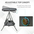 thumbnail image 4 of Outsunny 3 Person Patio Swing Chair Bench Outdoor Convertible Hammock Bed with Adjustable Canopy, Cushion, Pillows for Porch, Backyard, Garden, gray, 4 of 9