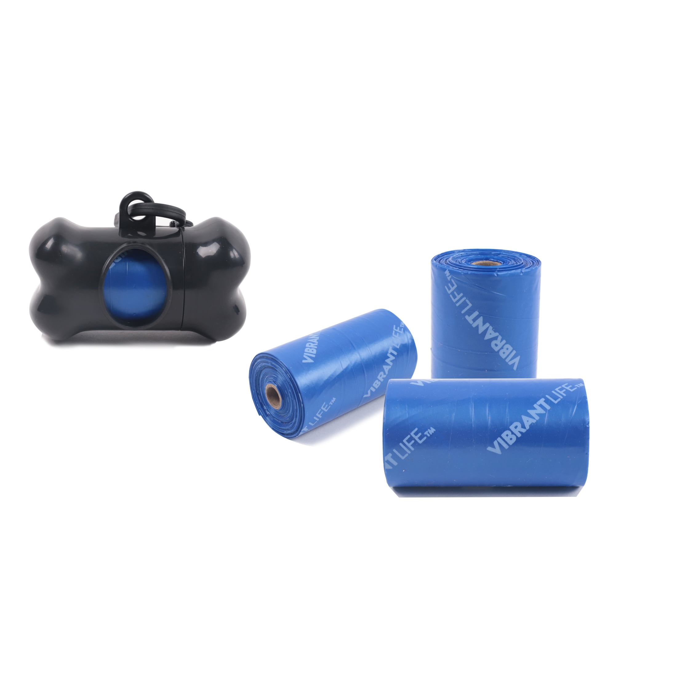 (4 pack) Vibrant Life Dog Poop Bag Dispenser Holder with Blue Pet Waste Bag, 30 Count