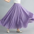 thumbnail image 3 of Womens Solid Color Half Skirt Elastic Waist A Line Skirt Long Half Skirt（95cm/37.4in） Pleated Skirt plus Size High Split Skirt Hot Skirt Plaid Skirt Women's Midi Skirt Sparkly Skirt And Top Set Light, 3 of 4