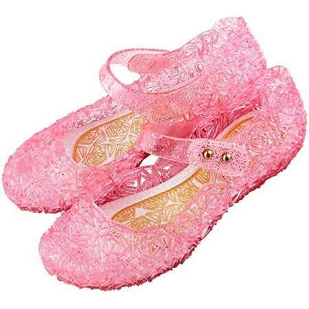 

Kamo Princess Costumes Jelly Flats Shoes Cosplay Birthday Party Dress Up Sandals for Little Girls Toddler or Kids