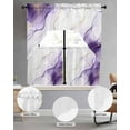 thumbnail image 3 of Marble Purple Kitchen Curtains Sets 36 Inch Length with Valance, Gold White Modern Gradient Ocean Ripple Swag Valances and Tiers Curtain Set Drapes Swag Curtains for Living Room, Bathroom, Bedroom, 3 of 6