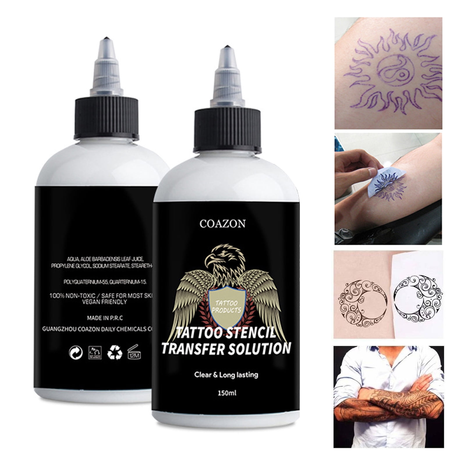 Mairbeon 30ml/120ml Tattoo Transfer Gel Long Lasting Clarity Quick Dry Formula Natural Ingredient Non-irritating Mild Professional Stencil Transfer