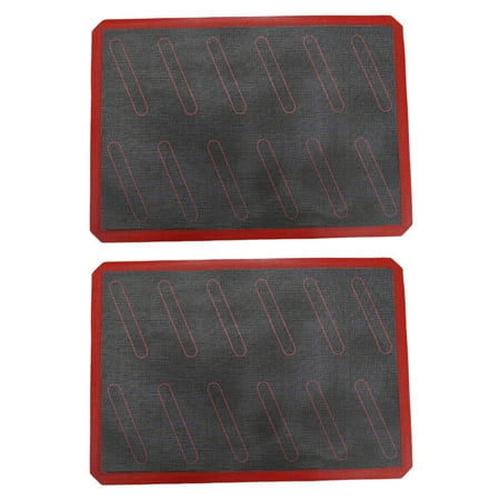 

2X Silicone Baking Mat Heat Resistant Oven Sheet Pad Rolling Dough Mat Roast