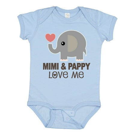 

Inktastic Mimi and Pappy Love Me Elephant Gift Baby Boy or Baby Girl Bodysuit