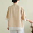 thumbnail image 6 of Mittory Women Cotton Linen Tunic Tops Casual Loose Fit Embroidered Tees Top Shirts Button Down T-Shirt Blouses, 6 of 6