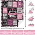 thumbnail image 5 of Sister Gifts, Gifts for Sister, Sister Blanket 60"x 50", Sister Gifts from Sisters, Sister Birthday Gifts from Sister, Big Sister Gift, Sister Gifts Ideas for Mothers Day Christmas, 5 of 5
