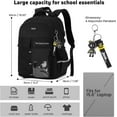 thumbnail image 3 of Backpack for All Age, Black Backpack Bookbag Daypack Schoolbag Bag for Anyone, College Bookbag with USB Charging Port,Travel Laptop Back Pack for  Daily Life, Travel, Work, 3 of 9