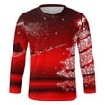 thumbnail image 4 of LUOGENLI T-shirts pour Homme pour Hommes Noël T-Shirt Décontracté de Mode Festival à Manches Longues à Col Rond T-Shirt pour Hommes T-shirts Amusants T-shirts Graphiques Pâques Rouge Brique TTG, 4 of 5