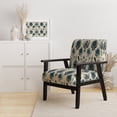 thumbnail image 2 of Designart "Beige And Blue Artisan Echoes" Blue Ikat Upholstered Accent Chair - Victorian Arm Chair For Living Room, 2 of 5