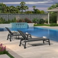 thumbnail image 4 of PURPLE LEAF Outdoor Chaise Lounge Set of 3 Aluminum Patio Lounge Chair with Wheels and Side Table Pool Chaise Lounge Chair for Outdoor Backyard Poolside Gray, 4 of 10