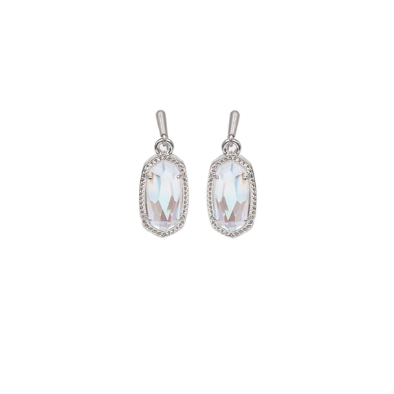 Kendra Scott Lee Silver Drop Earrings in Dichroic Glass
