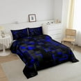 thumbnail image 2 of Erosebridal Blue and Black Bedding Set Light Geometric Comforter Set Geometry Decor Comforter Modern Style Duvet Set, 2 of 6