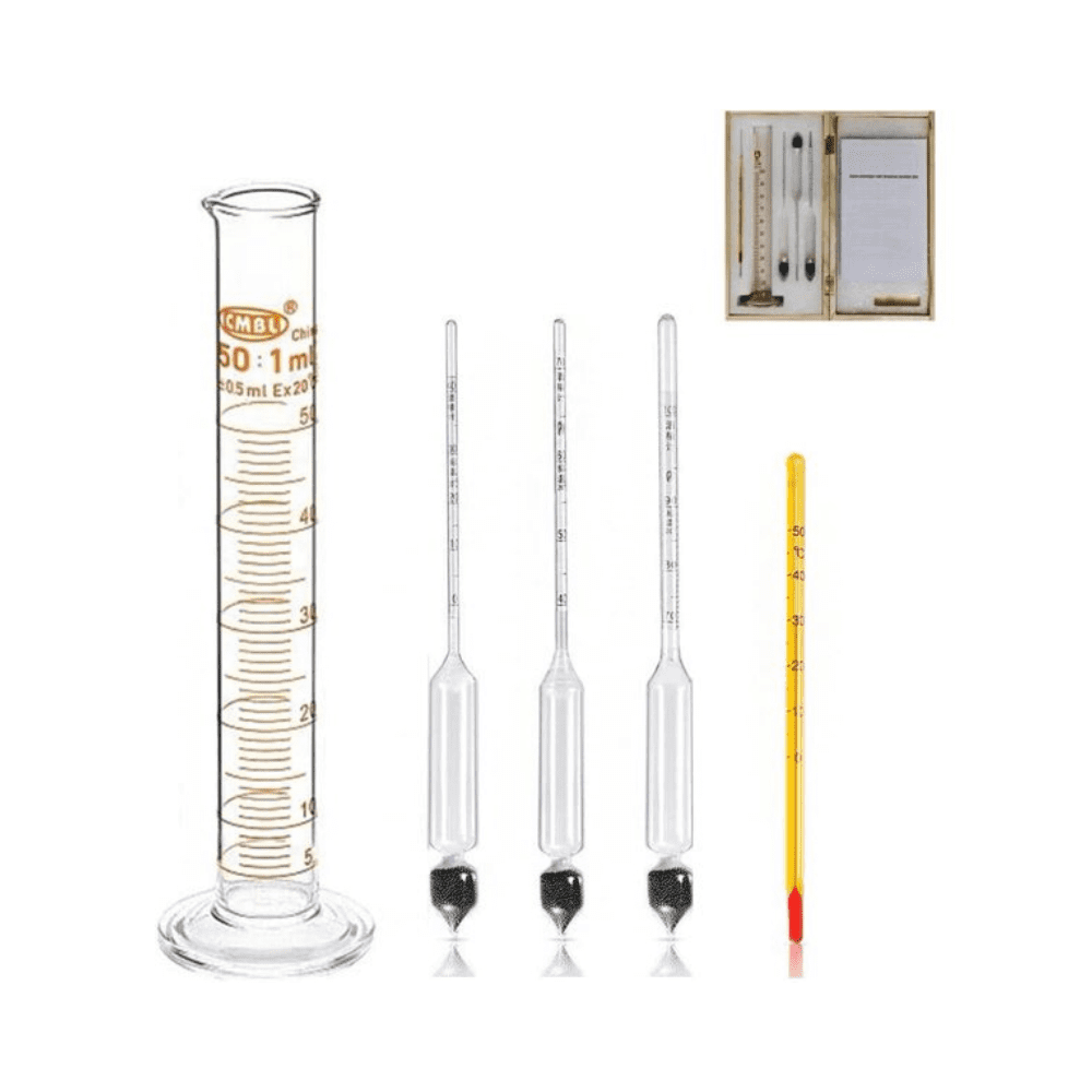 Alcohol Hydrometer Accurate 5 Pieces Alcoholmeter Kit 0100 (ABV