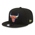 thumbnail image 3 of Men's New Era Black Chicago Bulls Neon Pop 9FIFTY Snapback Hat, 3 of 6