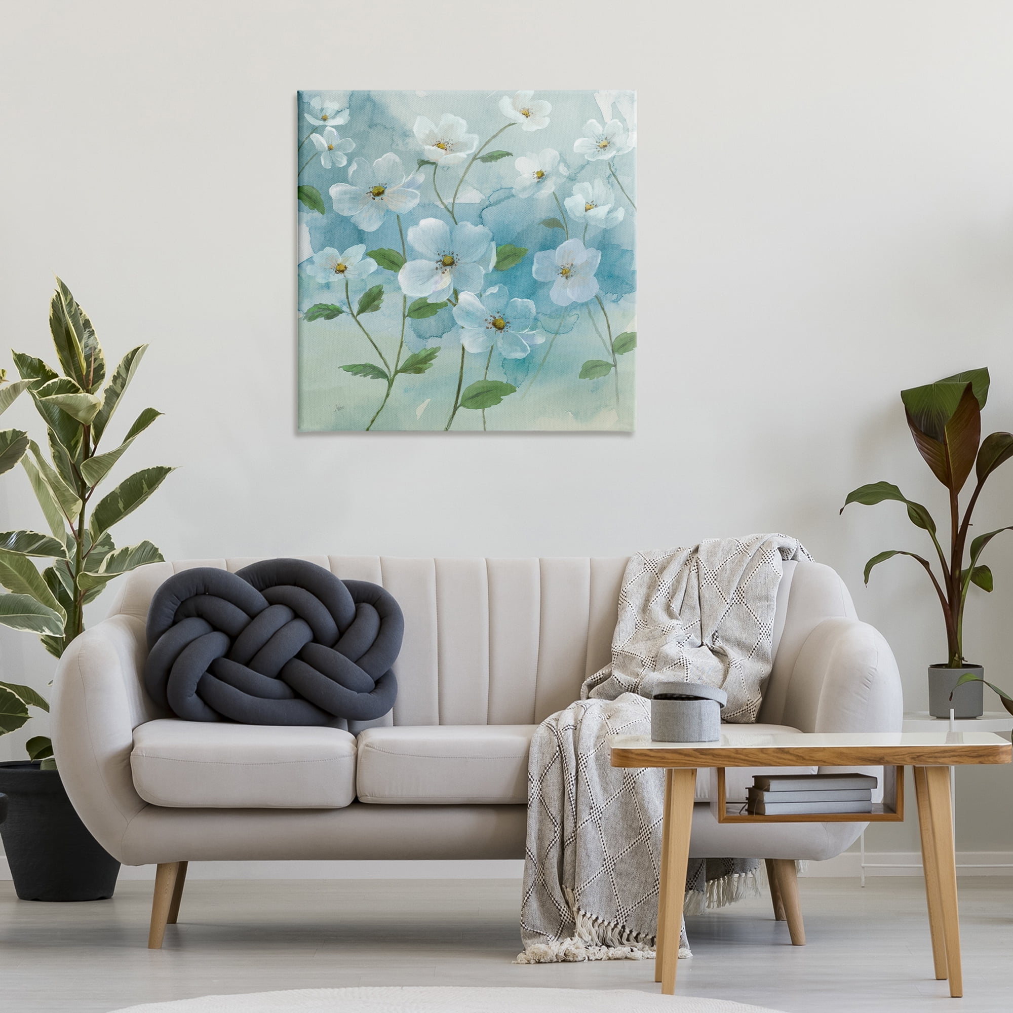 Stupell Industries Bountiful White Flowers Plants & Flowers Painting Wrapped Canvas Art Print Wall Art, 30 x 30