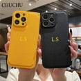 thumbnail image 4 of Luxury Custom Name DIY Leather Soft Case For iPhone 15 Pro Max 14 Pro Max 11 12 13 X S XR 7 8 Plus SE3 Personalize Initial Cover, 4 of 5