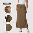 thumbnail image 6 of Nestiefly Womens Side Slit Maxi Skirts Elastic High Waisted Drawstring Casual Long Sweat Skirts, 6 of 7