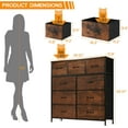 thumbnail image 6 of Wood-It 9 Drawer Dresser, Wide Chest Of Drawers Nightstand Storage Tower Storage Dresser Fabric Dresser With Wood Top for Living Room, Bedroom, Hallway, Rust, 6 of 6