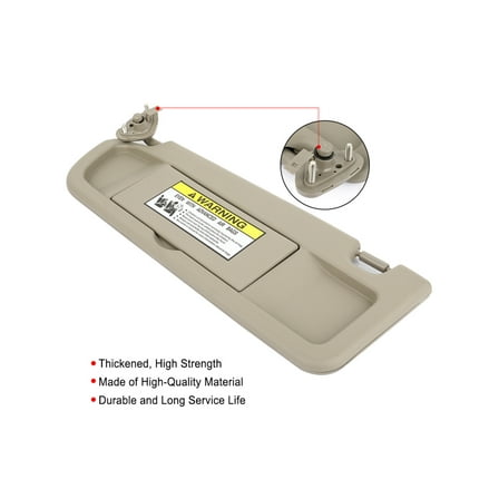 ECCPP Left Driver Side Sun Visor Assembly without Sunroof Warm Gray Fits For 2006-2011 For Honda Civic(83280-SNA-A01ZE)