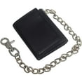 thumbnail image 4 of Swiss Marshall Men's RFID Blocking Premium Leather Chain Trifold Wallet Black with 15 inch Nickle Chain, 4 of 6