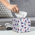 thumbnail image 5 of Uemuo Ornamental Turtles Tissue Box Cover Holder, Square with Bottom Belt - PVC Leather Decorative Organizer for Tabletop, Bathroom, Car, Office, 5 of 8
