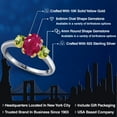 thumbnail image 2 of Gem Stone King 925 Silver and 10K Yellow Gold Red Ruby and Green Peridot Engagement Ring for Women | 2.20 Cttw | Oval 8X6MM | Gemstone July Birthstone | Size 7, 2 of 6