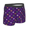 thumbnail image 4 of Uemuo Purple Mardi Gras Pattern Men's Boxer Briefs,Trunk Anti-Chafing,Comfortable, Durable, and Stylish Underwear-Small, 4 of 9