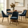 thumbnail image 2 of Dining Chairs Set of 4 Velvet Upholstered Side Chairs Solid Wood Legs Home Kitchen Navy, 2 of 7