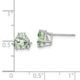 thumbnail image 2 of Primal Gold 14 Karat White Gold 7mm Trillion Checker-cut Green Quartz Earrings, 2 of 4