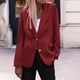 thumbnail image 4 of Blazer informal de negocios para mujer, chaqueta de trabajo de manga larga con abertura frontal y hombreras, moda de otoño 2024, 4 of 9