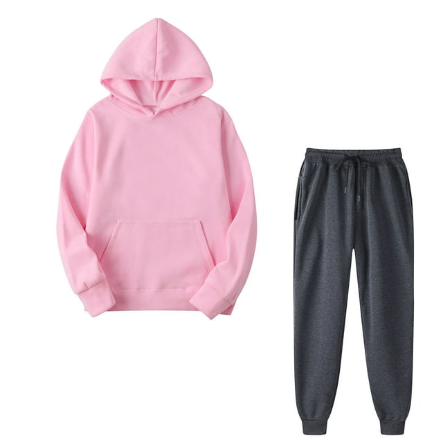 KIHOUT Ensemble Deux Pièces Automne pour Femmes 2023 Mode Automne Hiver Survêtements Sport Manches Longues Chandail à Capuche Pantalon