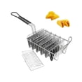 thumbnail image 2 of Cesta para freír patatas fritas de 6 rejillas para cocina, cesta para freír tortillas, cesta para freidora profunda, cesta de acero inoxidable plateada, plateada, 2 of 5